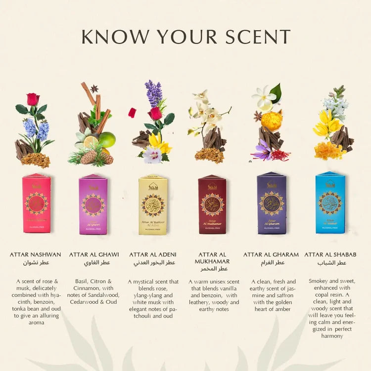 Dukhni Yemeni Attar Oil Set | Assorted Arabic roll on oils