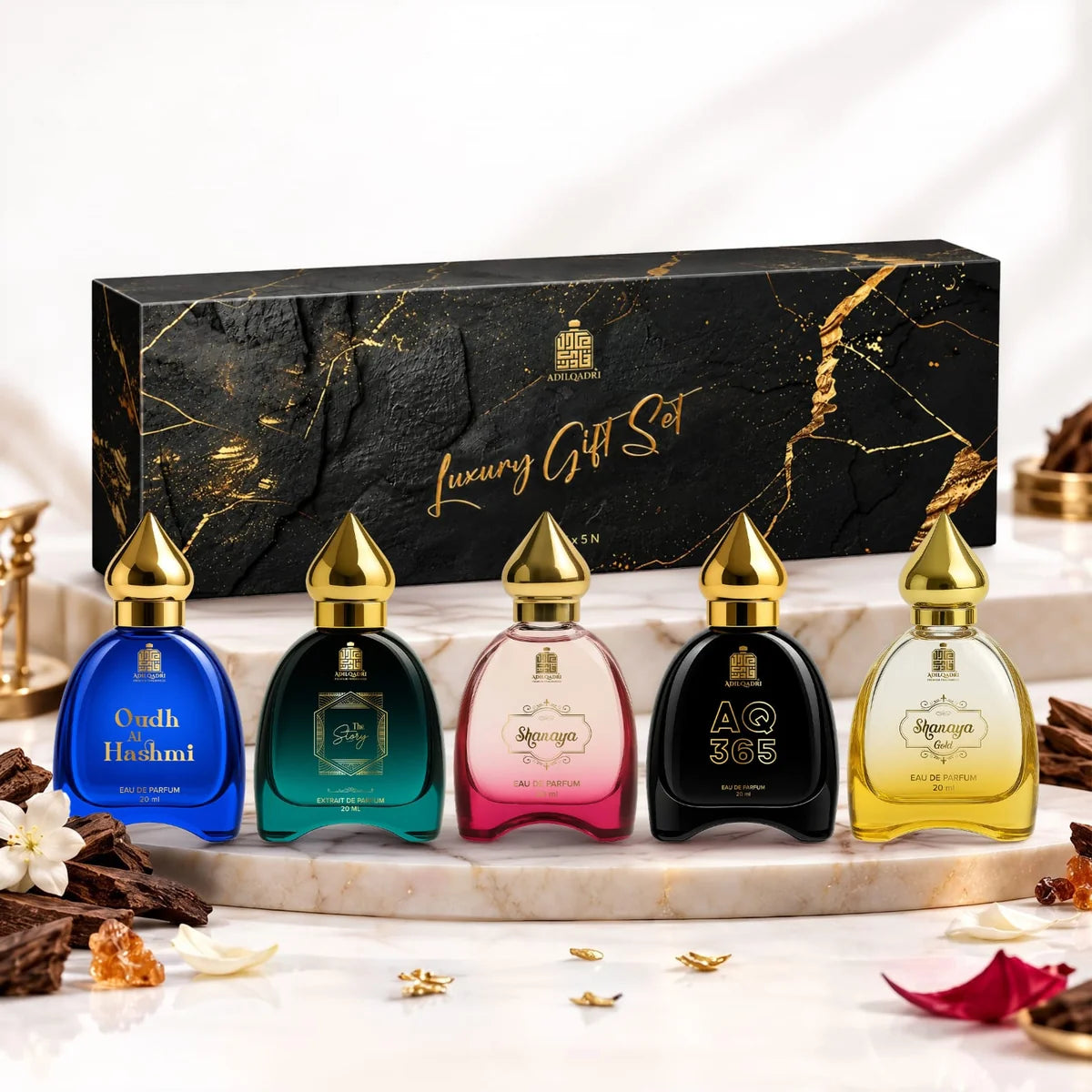 Adilqadri Luxury Gift Set 5 Pcs Premium Perfume Spray