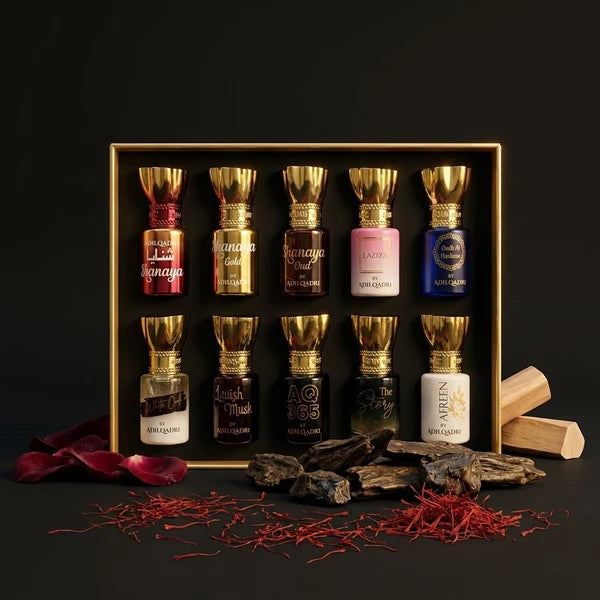 Adilqadri Supreme Luxury Attar Perfume Gift Set (10 × 5.5Ml)